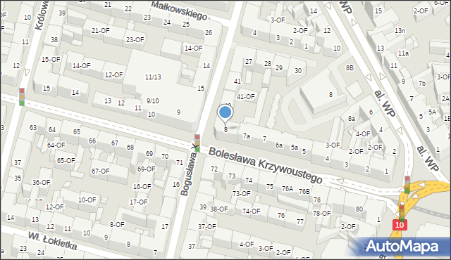 Szczecin, Bolesława Krzywoustego, 8, mapa Szczecina