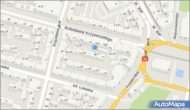 Szczecin, Bolesława Krzywoustego, 76, mapa Szczecina