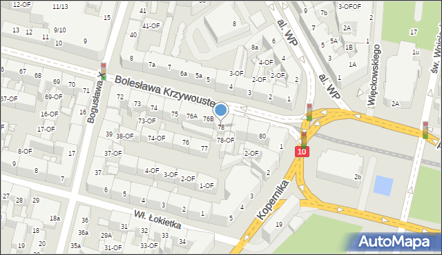 Szczecin, Bolesława Krzywoustego, 78, mapa Szczecina