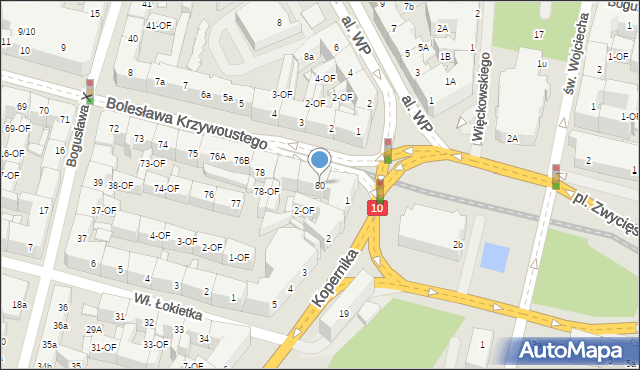 Szczecin, Bolesława Krzywoustego, 80, mapa Szczecina