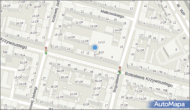 Szczecin, Bolesława Krzywoustego, 11, mapa Szczecina