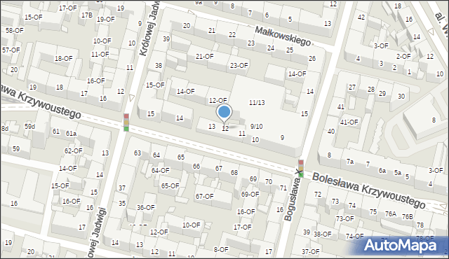 Szczecin, Bolesława Krzywoustego, 12, mapa Szczecina