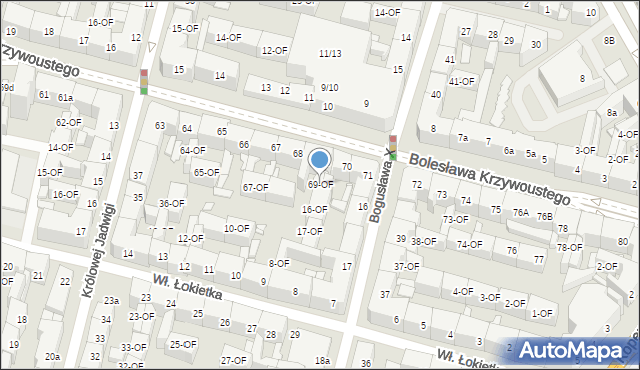 Szczecin, Bolesława Krzywoustego, 69-OF, mapa Szczecina