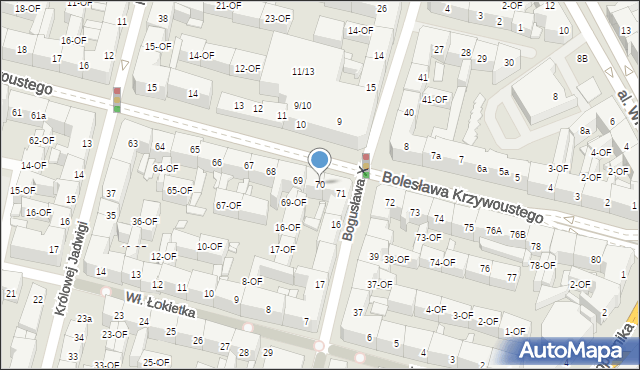 Szczecin, Bolesława Krzywoustego, 70, mapa Szczecina