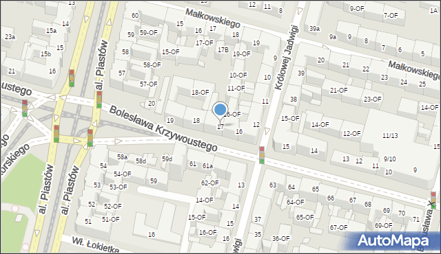 Szczecin, Bolesława Krzywoustego, 17, mapa Szczecina