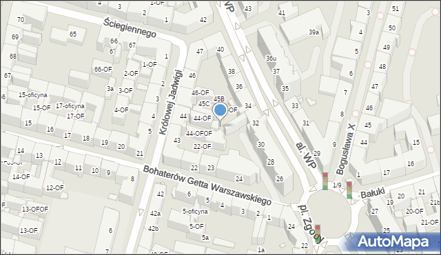 Szczecin, Bohaterów Getta Warszawskiego, 24c, mapa Szczecina