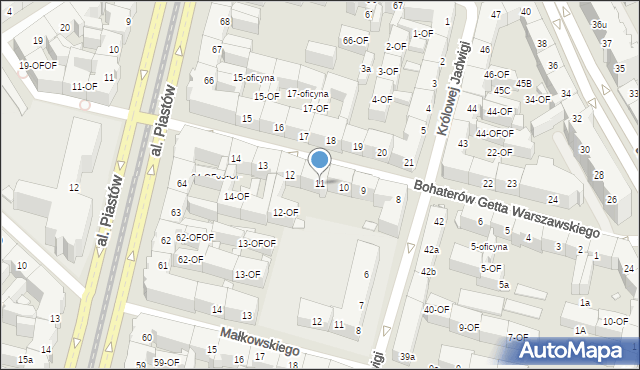 Szczecin, Bohaterów Getta Warszawskiego, 11, mapa Szczecina