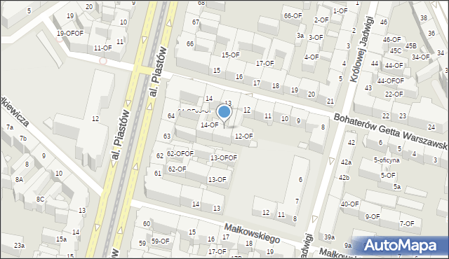 Szczecin, Bohaterów Getta Warszawskiego, 13-OF, mapa Szczecina