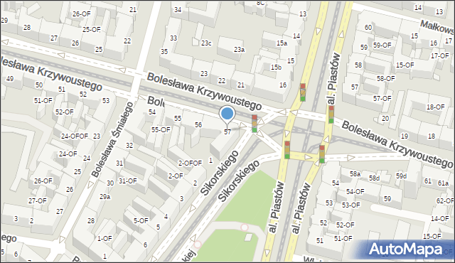 Szczecin, Bolesława Krzywoustego, 57, mapa Szczecina