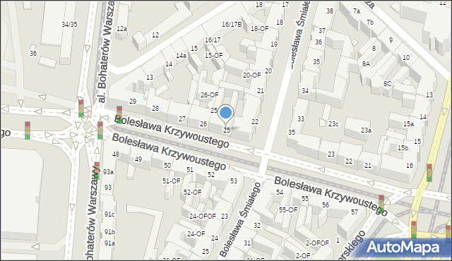 Szczecin, Bolesława Krzywoustego, 25, mapa Szczecina