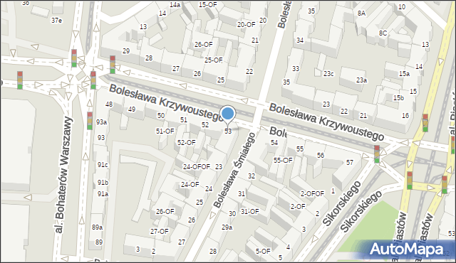 Szczecin, Bolesława Krzywoustego, 53, mapa Szczecina