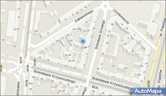 Szczecin, Bolesława Śmiałego, 20-OF, mapa Szczecina