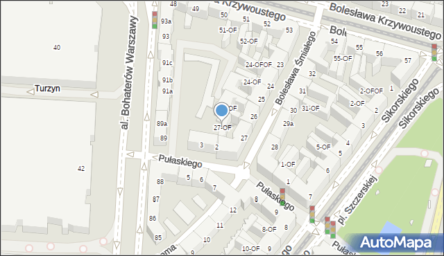 Szczecin, Bolesława Śmiałego, 27-OF, mapa Szczecina
