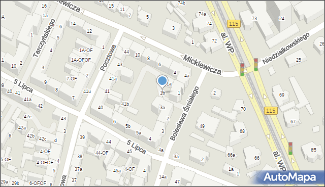 Szczecin, Bolesława Śmiałego, 1b, mapa Szczecina