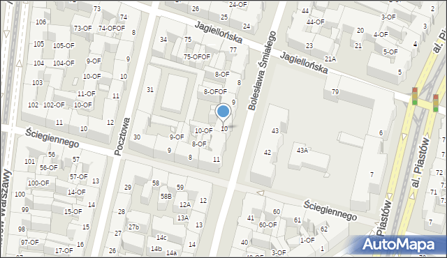 Szczecin, Bolesława Śmiałego, 10, mapa Szczecina