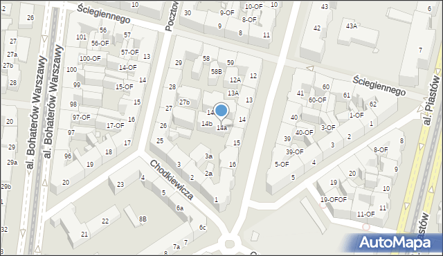 Szczecin, Bolesława Śmiałego, 14a, mapa Szczecina