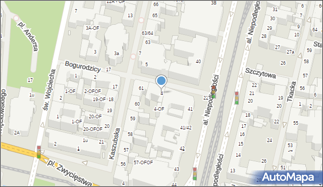 Szczecin, Bogurodzicy, 4, mapa Szczecina