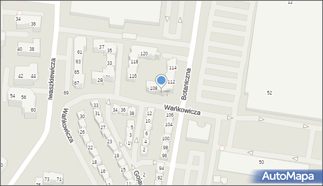 Szczecin, Botaniczna, 110, mapa Szczecina