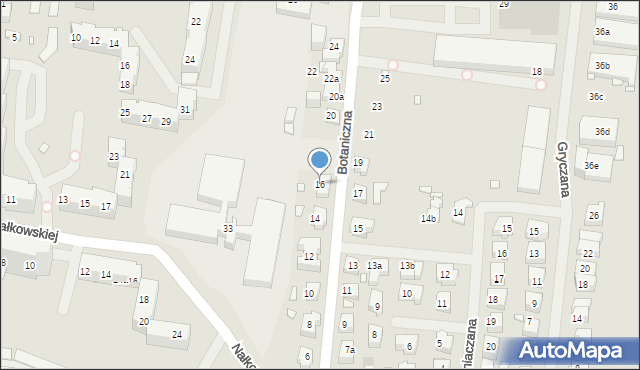 Szczecin, Botaniczna, 16, mapa Szczecina