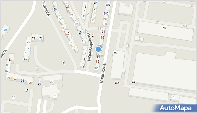 Szczecin, Botaniczna, 84, mapa Szczecina