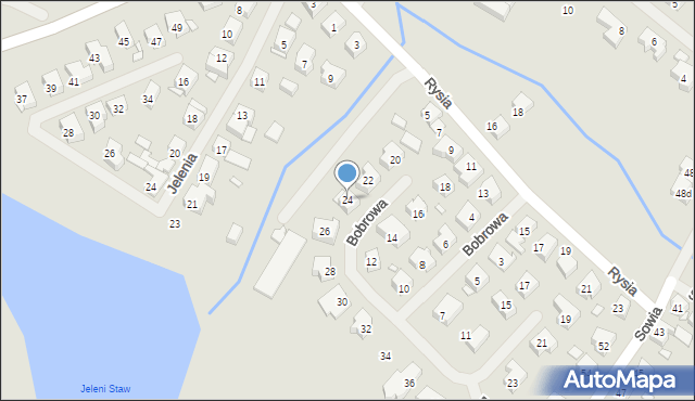 Szczecin, Bobrowa, 24, mapa Szczecina