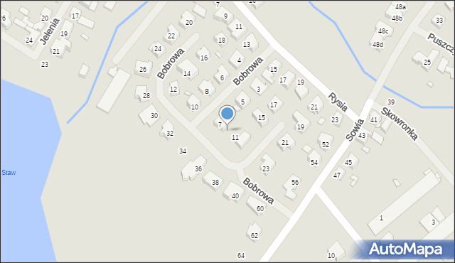 Szczecin, Bobrowa, 9, mapa Szczecina