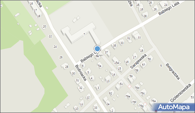 Szczecin, Bośniacka, 6a, mapa Szczecina