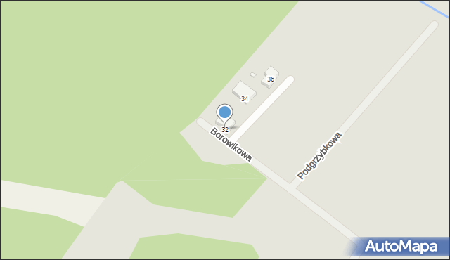 Szczecin, Borowikowa, 32, mapa Szczecina