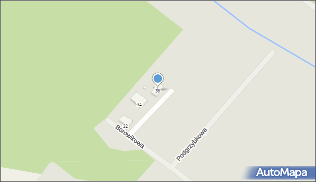 Szczecin, Borowikowa, 36, mapa Szczecina