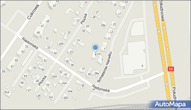 Szczecin, Bohaterów Narwiku, 5, mapa Szczecina