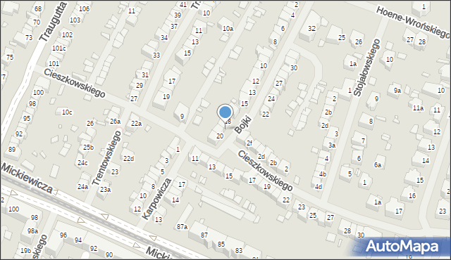 Szczecin, Bojki Jakuba, 19, mapa Szczecina