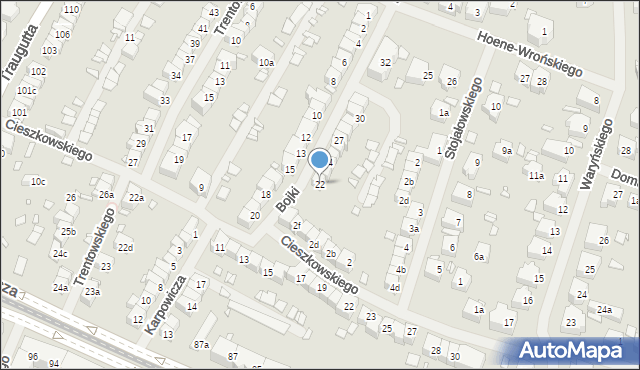 Szczecin, Bojki Jakuba, 22, mapa Szczecina