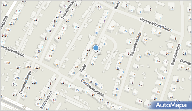 Szczecin, Bojki Jakuba, 25, mapa Szczecina