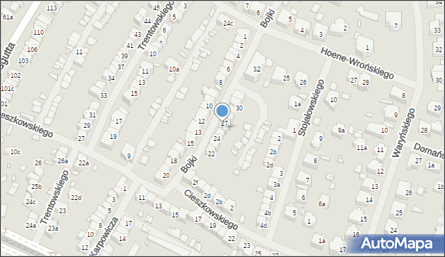 Szczecin, Bojki Jakuba, 26, mapa Szczecina