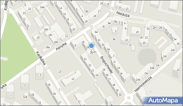 Szczecin, Boguchwały, 20, mapa Szczecina