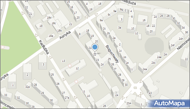 Szczecin, Boguchwały, 22, mapa Szczecina