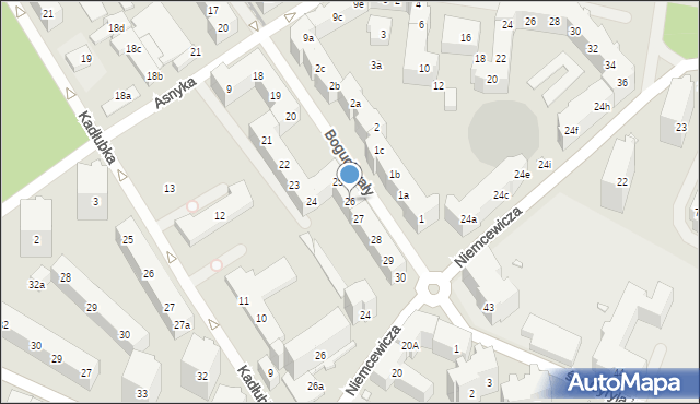 Szczecin, Boguchwały, 26, mapa Szczecina