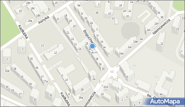 Szczecin, Boguchwały, 27, mapa Szczecina