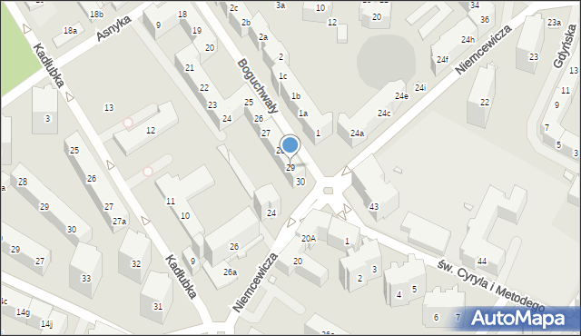 Szczecin, Boguchwały, 29, mapa Szczecina