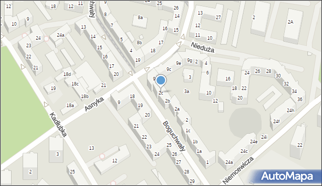 Szczecin, Boguchwały, 2c, mapa Szczecina