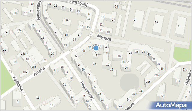 Szczecin, Boguchwały, 3, mapa Szczecina