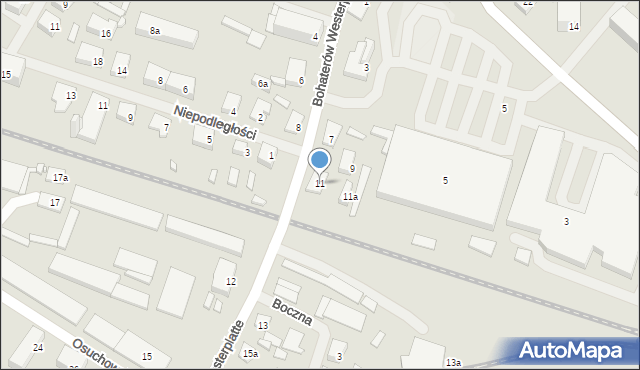 Szczytno, Bohaterów Westerplatte, 11, mapa Szczytno