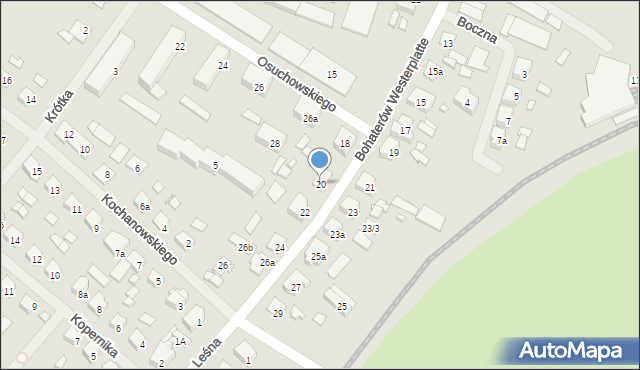 Szczytno, Bohaterów Westerplatte, 20, mapa Szczytno