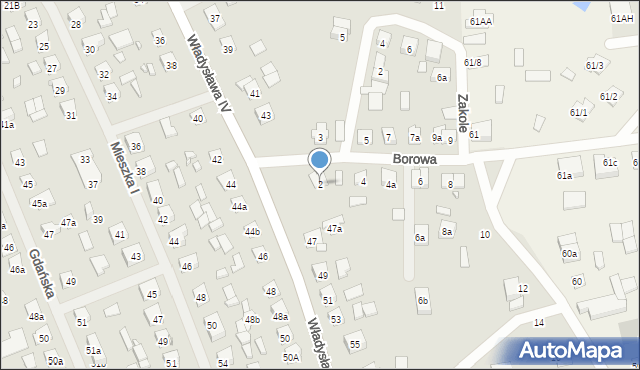 Szczytno, Borowa, 2, mapa Szczytno