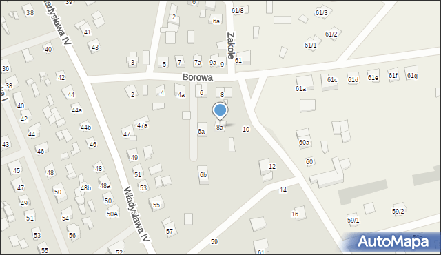 Szczytno, Borowa, 8a, mapa Szczytno