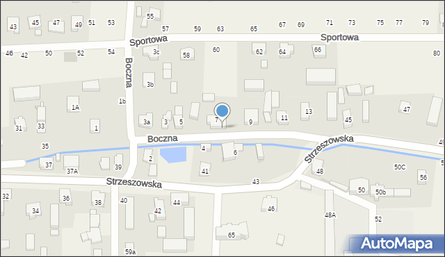 Szewce, Boczna, 7a, mapa Szewce