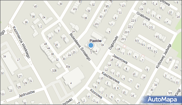 Tarnobrzeg, Bolesława Śmiałego, 1, mapa Tarnobrzegu