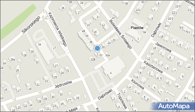 Tarnobrzeg, Bolesława Śmiałego, 32a, mapa Tarnobrzegu