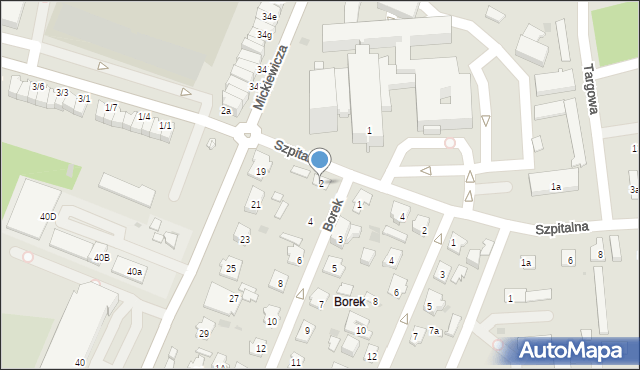 Tarnobrzeg, Borek, 2, mapa Tarnobrzegu