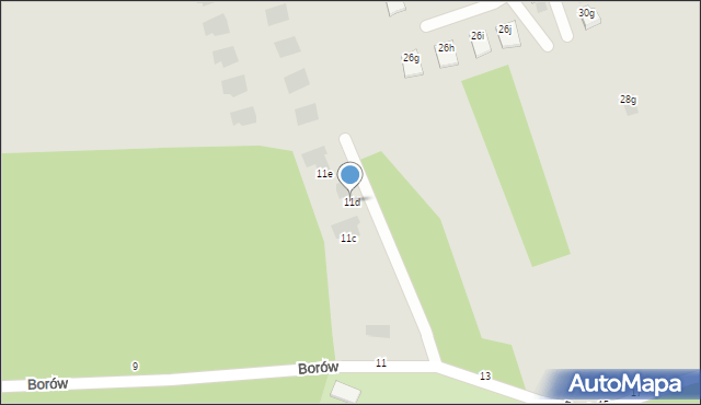 Tarnobrzeg, Borów, 11d, mapa Tarnobrzegu